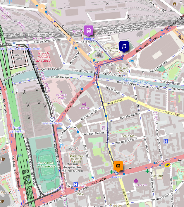 Plan d'accès au Conservatoire de Pantin